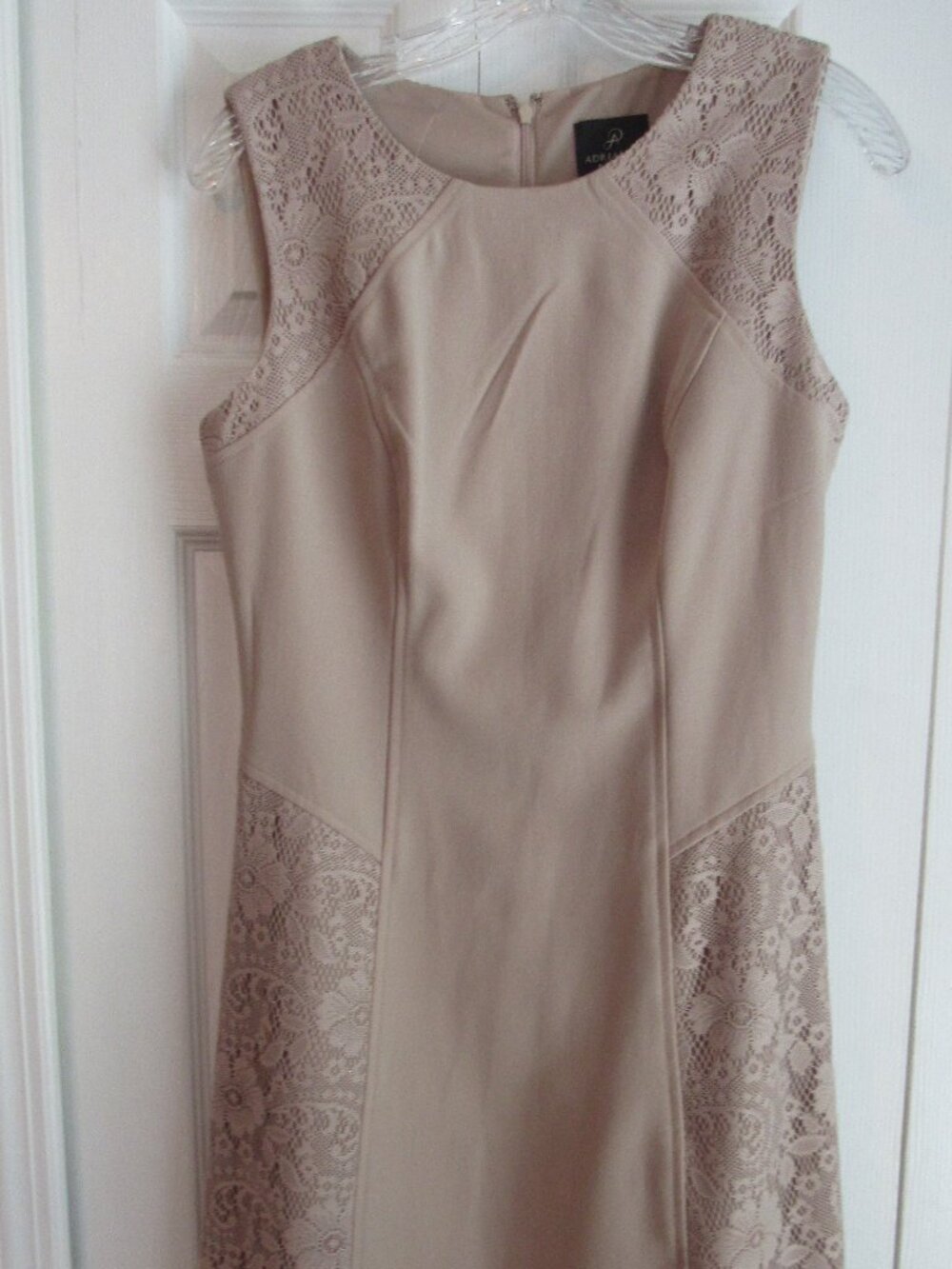 ADRIANNA PAPELL PRETTY TAN DRESS SZ 6